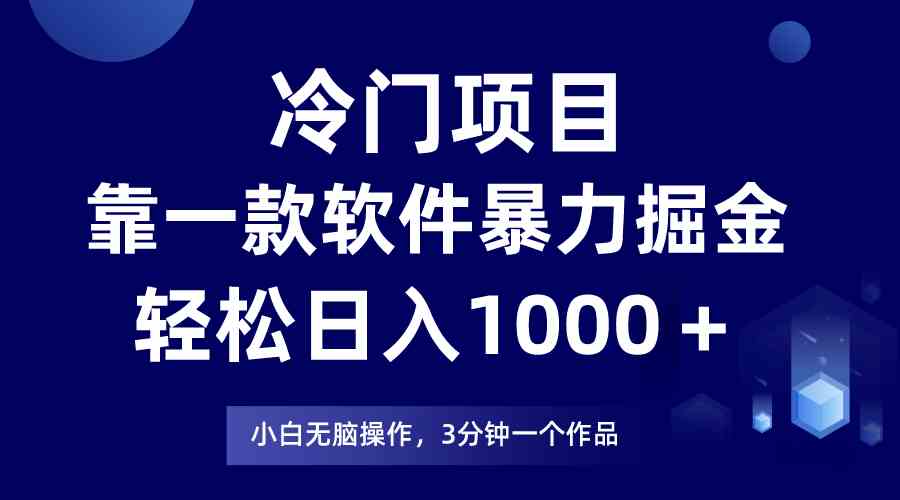 （9791期）冷门项目，靠一款软件暴力掘金日入1000＋，小白轻松上手第二天见收益-副业网创