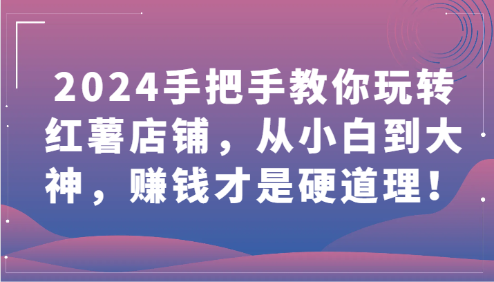 2024手把手教你玩转红薯店铺，从小白到大神，赚钱才是硬道理！-副业网创