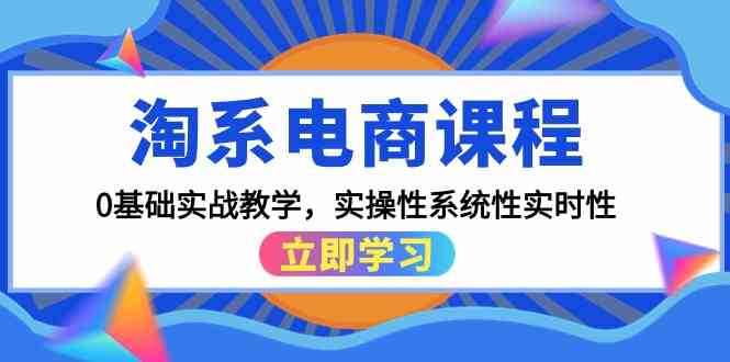 淘系电商课程，0基础实战教学，实操性系统性实时性（15节课）-副业网创