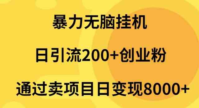 （9788期）暴力无脑挂机日引流200+创业粉通过卖项目日变现2000+-副业网创