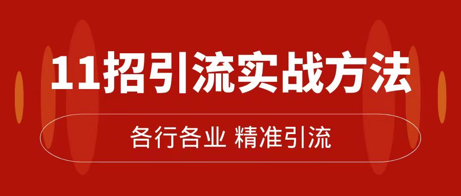 精准引流术：11招引流实战方法，让你私域流量加到爆（11节课完整版）-副业网创