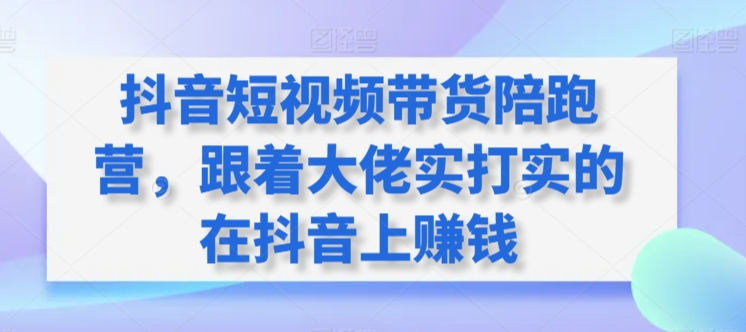 抖音短视频带货陪跑营，跟着大佬实打实的在抖音上赚钱-副业网创