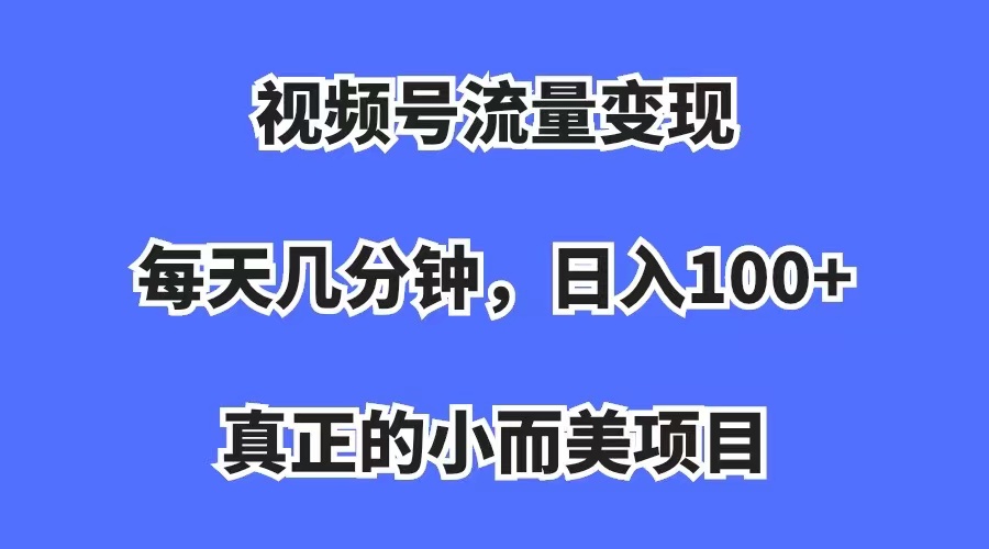 视频号流量变现，每天几分钟，收入100+，真正的小而美项目-副业网创