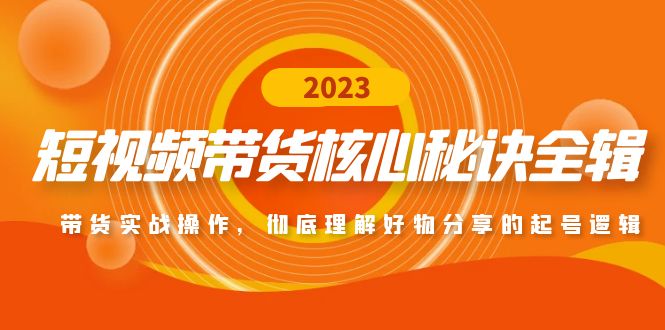 短视频带货核心秘诀全辑：带货实战操作，彻底理解好物分享的起号逻辑-副业网创