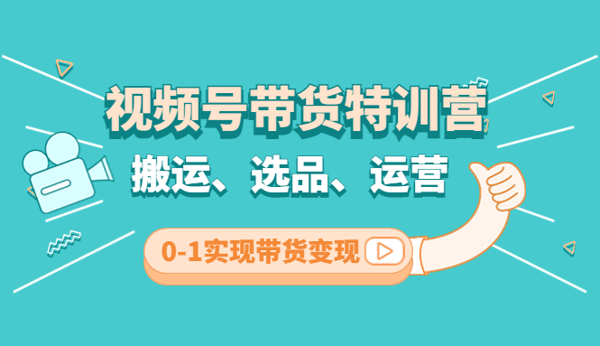 视频号带货特训营(第3期)：搬运、选品、运营、0-1实现带货变现-副业网创