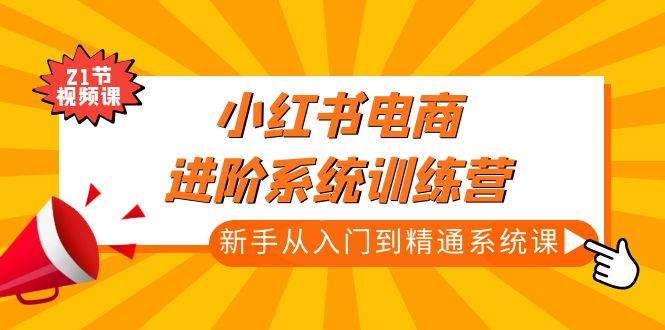 小红书电商进阶系统训练营：新手从入门到精通系统课（21节视频课）-副业网创