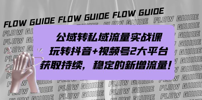 公域转私域流量实战课，玩转抖音+视频号2大平台，获取持续，稳定的新增流量-副业网创