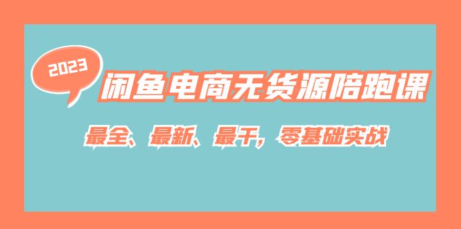 闲鱼电商无货源陪跑课，最全、最新、最干，零基础实战！-副业网创