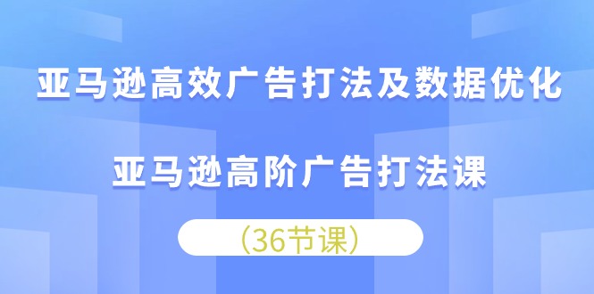 亚马逊高效广告打法及数据优化，亚马逊高阶广告打法课（36节）-副业网创