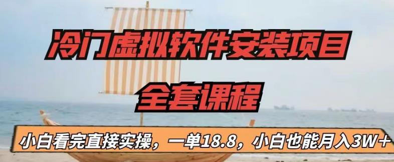 冷门虚拟软件安装项目，一单18.8，小白也能月入3W＋-副业网创