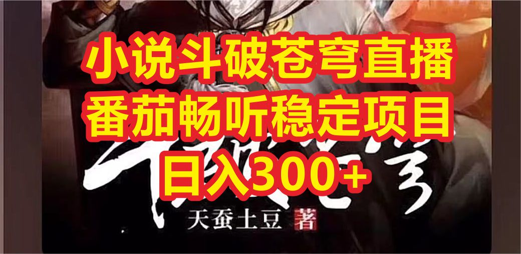 小说斗破苍穹直播，番茄畅听日入300+稳定项目-副业网创