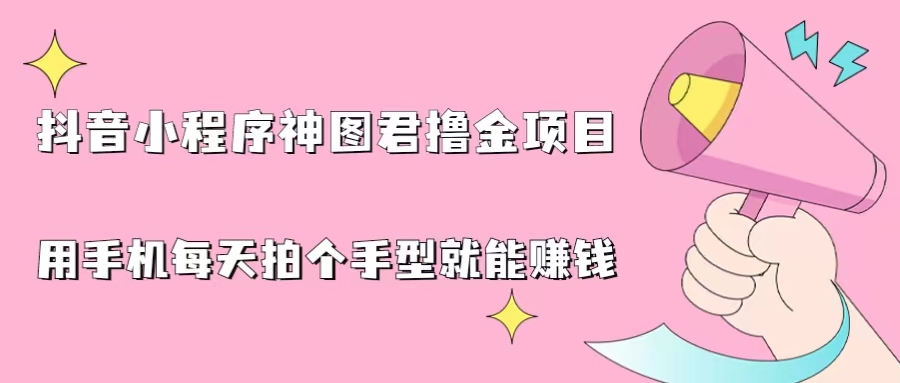 抖音小程序神图君撸金项目，用手机每天拍个手型挂载一下小程序就能赚钱-副业网创