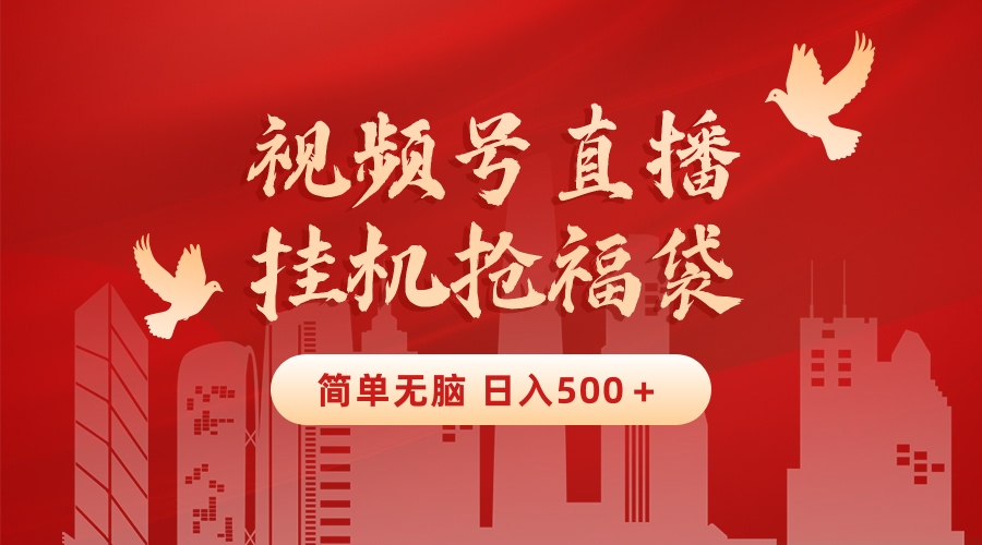 最新视频号直播挂机抢福袋项目，简单无脑，批量产出实物，轻松日入500＋-副业网创