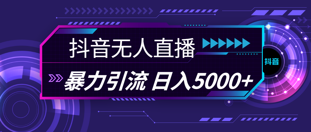 抖音无人直播，暴利引流，日入5000+-副业网创