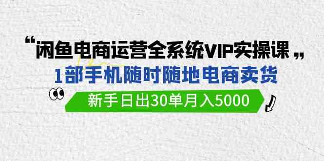 （9547期）闲鱼电商运营全系统VIP实战课，1部手机随时随地卖货，新手日出30单月入5000-副业网创