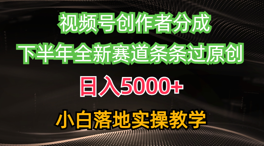 （10294期）视频号创作者分成最新玩法，日入5000+  下半年全新赛道条条过原创，小…-副业网创