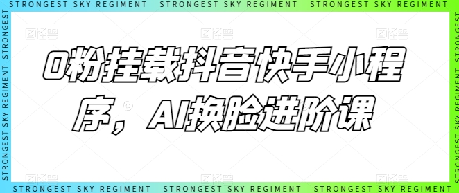 0粉挂载抖音快手小程序，AI换脸进阶课-副业网创