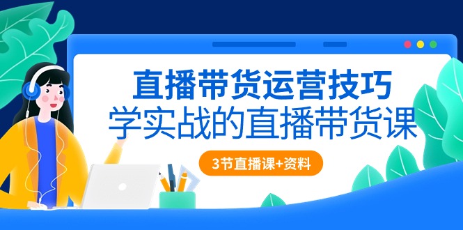 直播带货运营技巧，学实战的直播带货课（3节直播课+配套资料）-副业网创