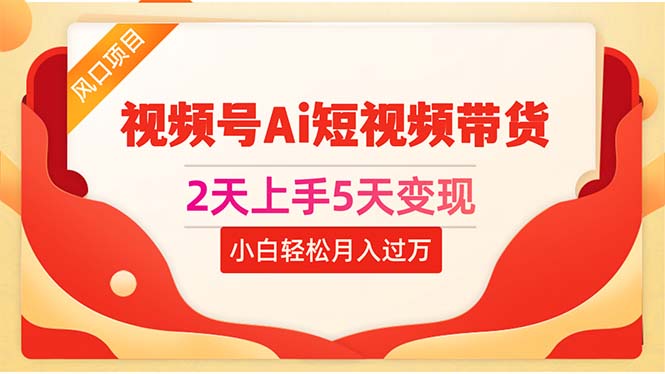 （10807期）2天上手5天变现视频号Ai短视频带货0粉丝0基础小白轻松月入过万-副业网创