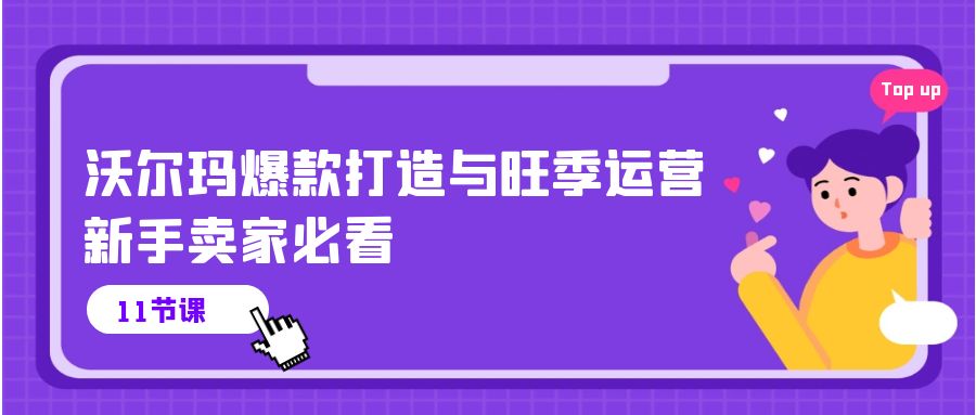 （10660期）沃尔玛 爆款打造与旺季运营，新手卖家必看（11节视频课）-副业网创