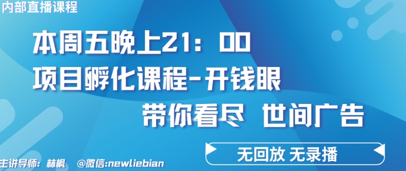 4.26日内部回放课程《项目孵化-开钱眼》赚钱的底层逻辑-副业网创