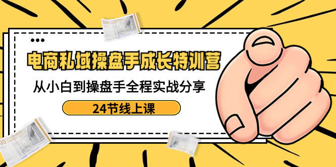 电商私域-操盘手成长特训营：从小白到操盘手全程实战分享-24节线上课-副业网创