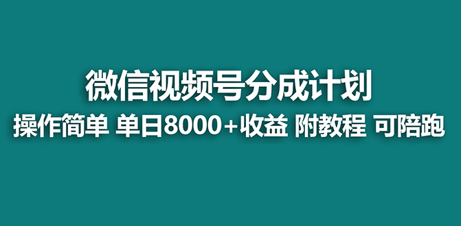 【蓝海项目】视频号分成计划最新玩法，单天收益8000+，附玩法教程，24年…-副业网创