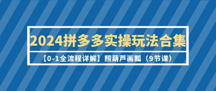 （9559期）2024拼多多实操玩法合集【0-1全流程详解】照葫芦画瓢（9节课）.-副业网创