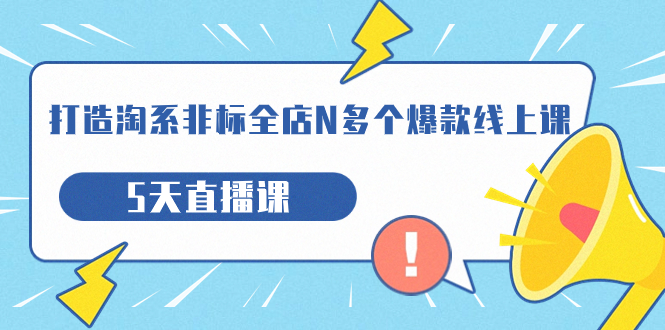 打造-淘系-非标全店N多个爆款线上课，5天直播课（19期）-副业网创