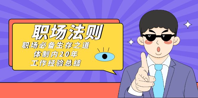 《职场 法则》职场必备生存之道，体制内20年 工作经验总结（17节课）-副业网创