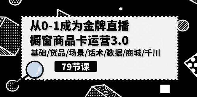 0-1成为金牌直播橱窗商品卡运营3.0，基础/货品/场景/话术/数据/商城/千川-副业网创