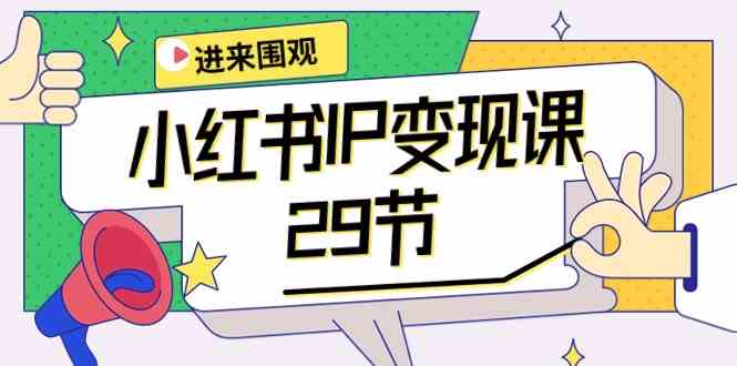 小红书IP变现课：开店/定位/IP变现/直播带货/爆款打造/涨价秘诀/等等/29节-副业网创