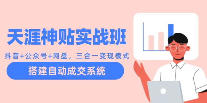天涯神贴实战班：抖音+公众号+网盘，三合一变现模式，搭建自动成交系统-副业网创