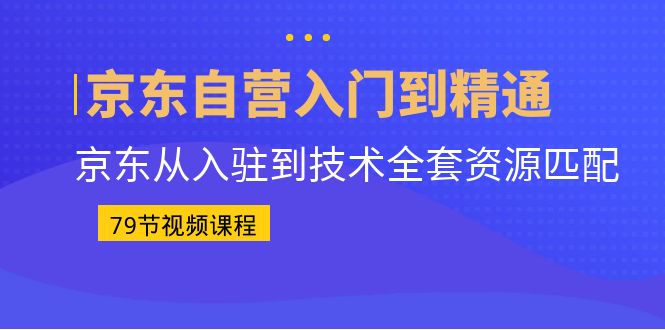 京东自营入门到精通：京东从入驻到技术全套资源匹配（79节课）-副业网创