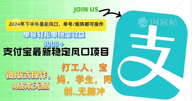 （12563期）下半年最新风口项目，支付宝最稳定玩法，0成本无脑操作，最快当天提现…-副业网创