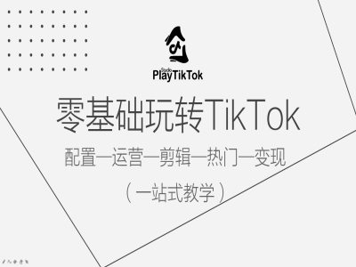零基础玩转TikTok，配置一运营一剪辑一热门一变现，一站式教学-副业网创