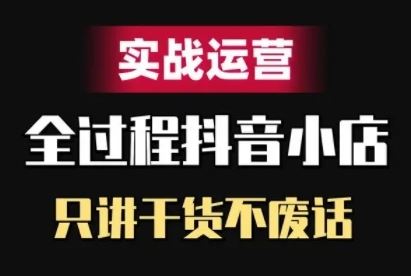 抖音小店精细化实战运营，只讲干货不废话-副业网创