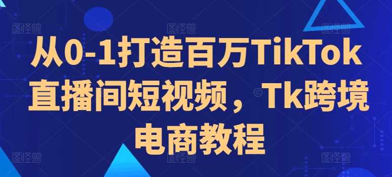 从0-1打造百万TikTok直播间短视频，Tk跨境电商教程-副业网创