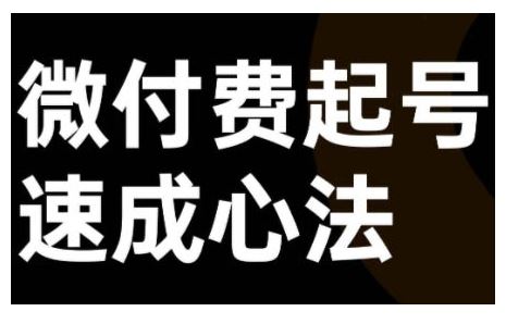微付费起号速成课，视频号直播+抖音直播，微付费起号速成心法-副业网创