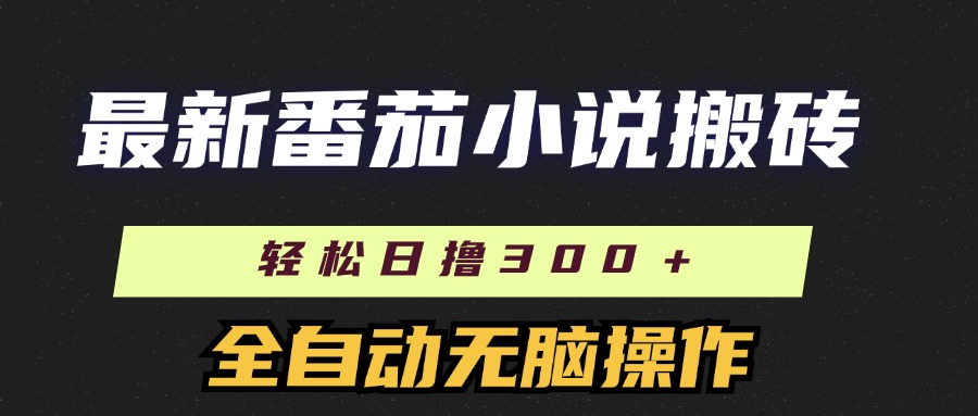 最新番茄小说搬砖，日撸300＋！全自动操作，可矩阵放大！-副业网创