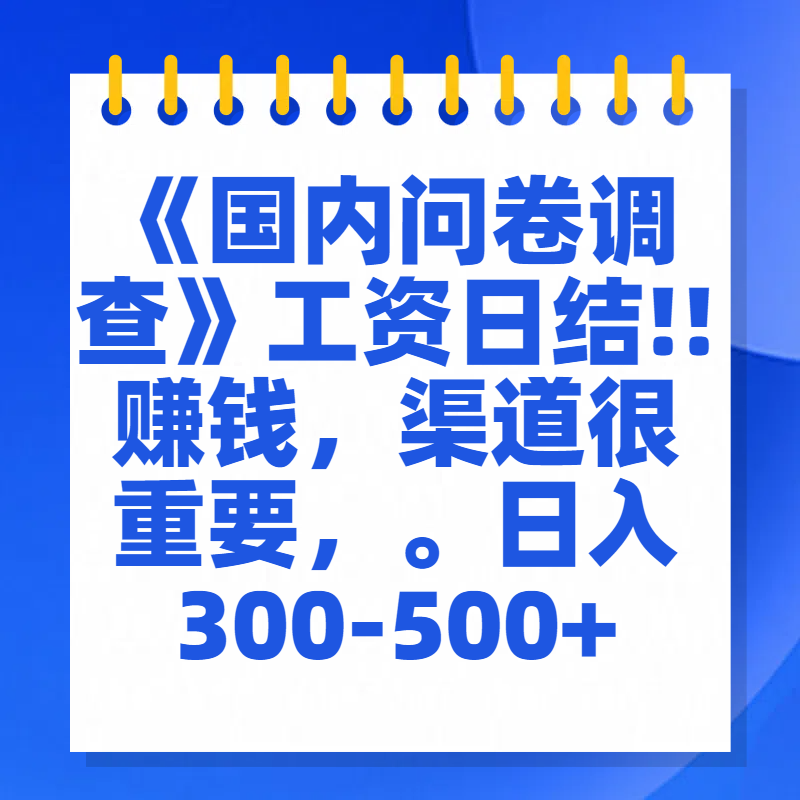问卷调查答题，一个人在家也可以闷声发大财，小白一天2张，【揭秘】-副业网创