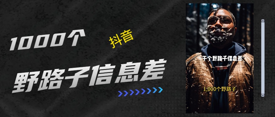 抖音一千个野路子信息差最新玩法教程引流＋变现的玩法具体拆解-副业网创