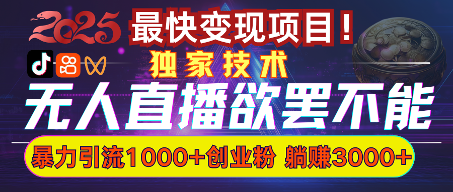 欲罢不能的无人直播引流，超暴力日引流1000+高质量精准创业粉-副业网创