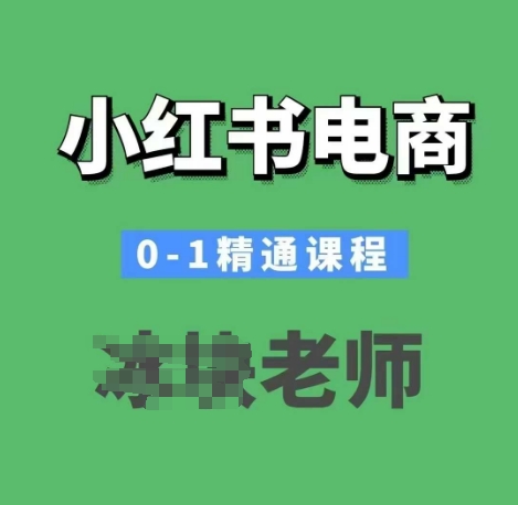 小红书电商0-1精通课程，小红书开店必学课程-副业网创