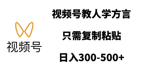 视频号教人学方言，只需复制粘贴，日入多张-副业网创